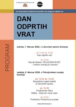 Vabilo na Dan odprtih vrat v Pokrajinskem muzeju Kočevje